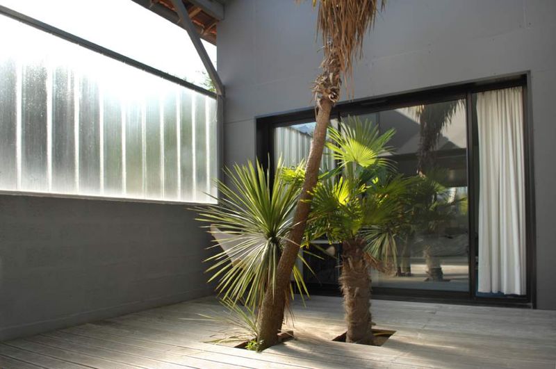 Patio intérieur maison d'architecte